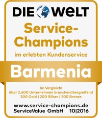 Service Champion 2016 Kundenservice Barmenia